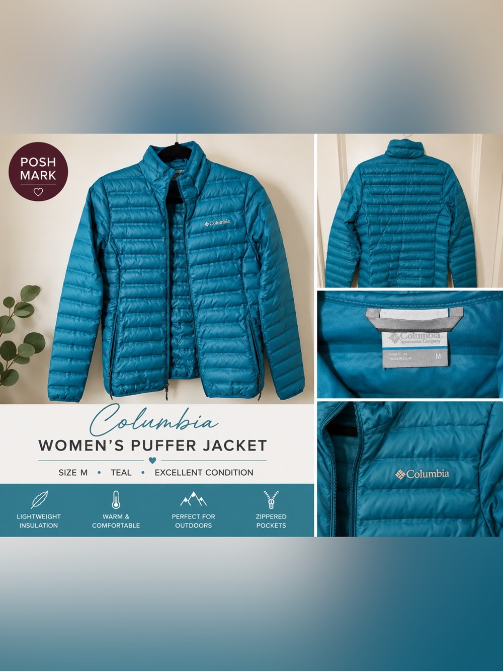 Columbia Women's Teal Packable Puffer Jacket